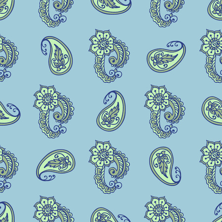 Vector flower paisley seamless pattern element. Texture for backgrounds.のイラスト素材