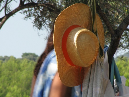 Straw hatの写真素材