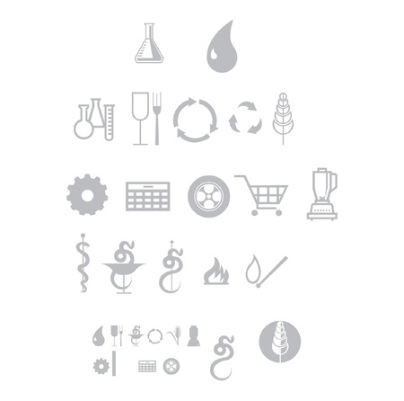 Plastic production iconsのイラスト素材