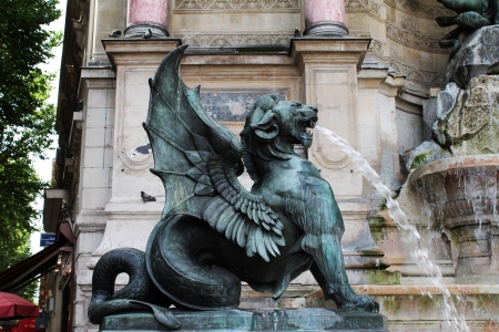 St Michel fountainの写真素材
