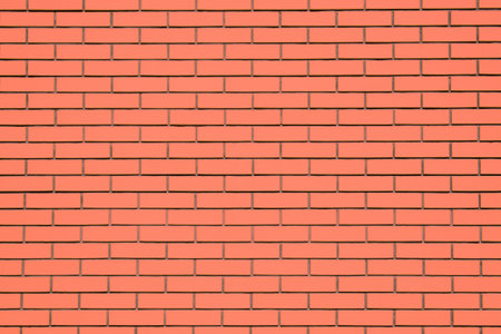 Coral brick wall background. Living Coral textural brick wall, color swatch