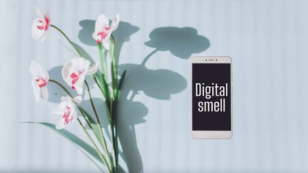 Digital smell scent technology. Fragrance Research, Future of Smell, Transmit odors in online, augmented reality.の写真素材
