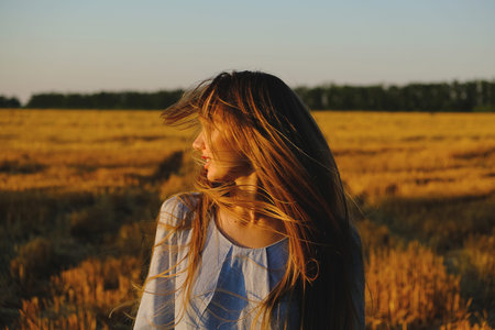 Digital Detox, Unplugging, Life, Offline, Sensitivity to nature, Mindfulness concept. Young blonde...