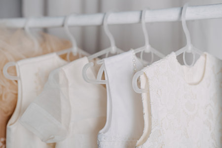 Womens Girls Party Prom Dresses for Special Occasions. Many Fancy Chiffon Flower Dresses for Girls. Junior Bridesmaid Dressの写真素材