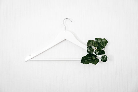 Sustainable fashion, Circular economy, eco friendly Clothing, hemp fabric cloth in Future. Wooden...