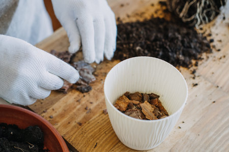Spring Houseplant Care, repotting houseplants. Planting Houseplants In Pots, drainage layer for...