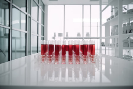 Blood Testing Services. Blood testing identify biomarkers for stress and mood disorders for employees. blood testing could help employees discover mental health conditions. AI generative.の素材