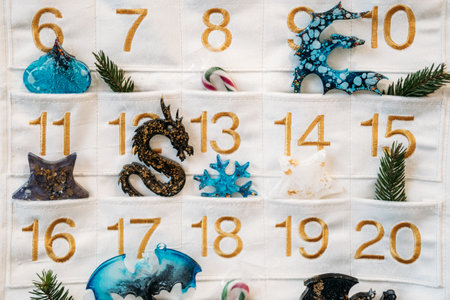 Epoxy Resin Advent Calendar with Unique Charmsの写真素材