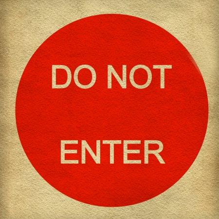 Do not enter sign on white paper backgroundの写真素材