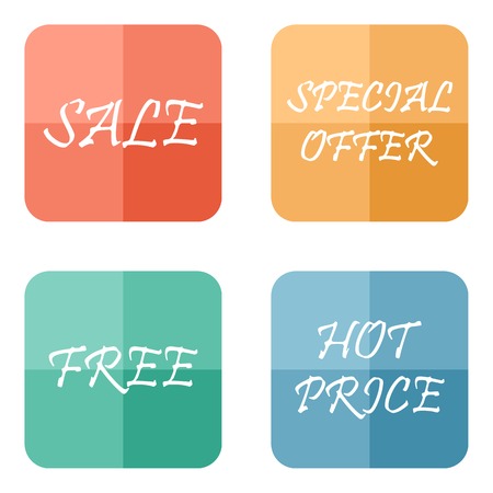 Set of sale bright modern shopping tags iconsのイラスト素材