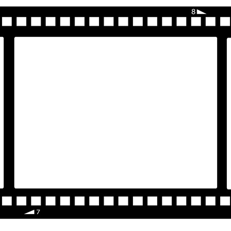 Vector film strip black and white illustration .のイラスト素材