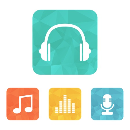 Flat bright music iconsのイラスト素材