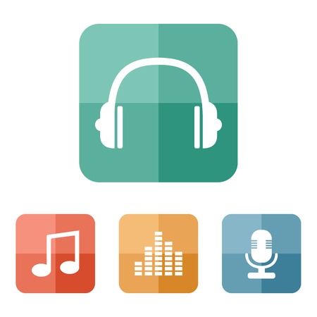 Flat bright music iconsのイラスト素材