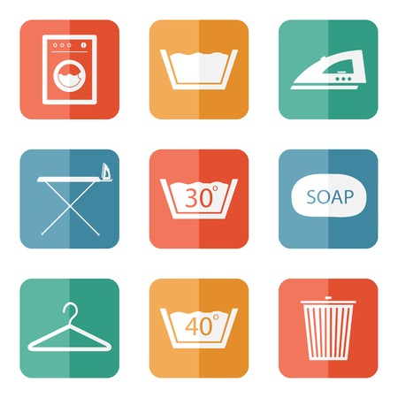 Laundry iconsのイラスト素材
