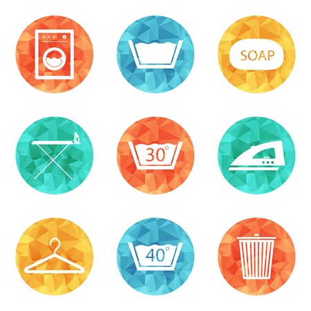 Laundry iconsのイラスト素材
