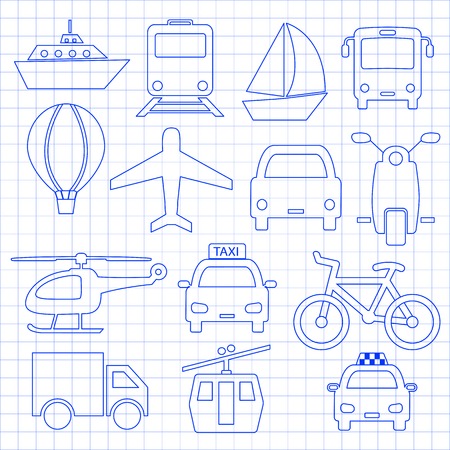 Transport related iconsのイラスト素材