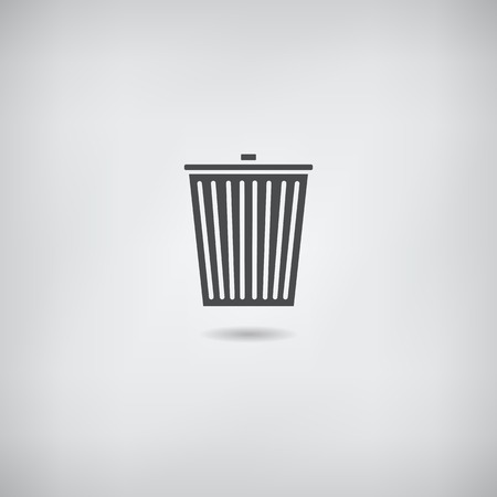 Trash bin icon vector in grey colorsのイラスト素材