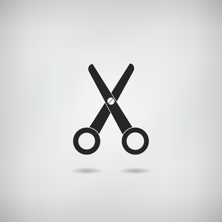 Scissors flat single isolated monochrome icon vectorのイラスト素材