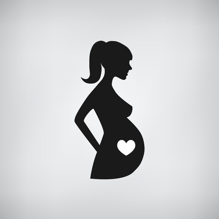 Pregnant woman sign icon vector. Women Pregnancy symbol.のイラスト素材