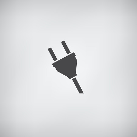 Electric plug icon - simple flat monochrome のイラスト素材