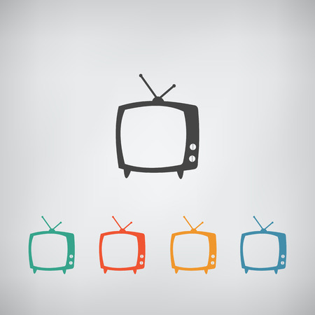 TV icon flat simple symbol. Vector illustrationのイラスト素材