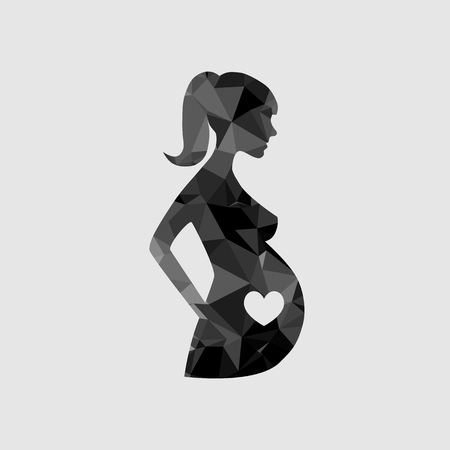 Pregnant woman sign icon vector. Women Pregnancy symbol from triangles.のイラスト素材