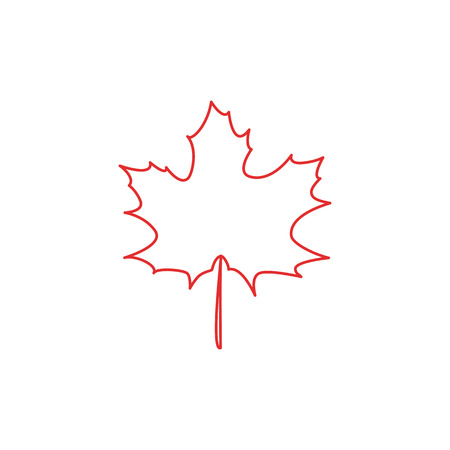 Maple leaf flat icon vector illustration isolated on white backgroundのイラスト素材