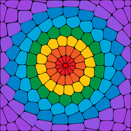 Abstract mosaic vector rainbow circular tile background.のイラスト素材