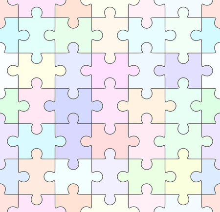 Jigsaw puzzle vector, seamless colored blank simple templateのイラスト素材