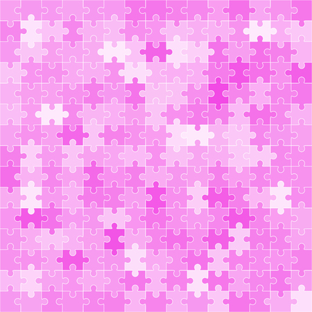 Jigsaw puzzle vector, blank simple pink template, 225 piecesのイラスト素材