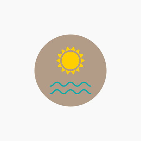 Vector sun and sea waves iconのイラスト素材