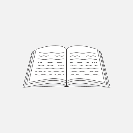 Book icon vector isolated on white backgroundのイラスト素材