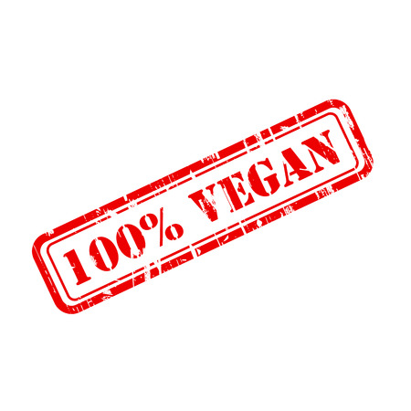 VEGAN grunge stamp sign vector red textのイラスト素材