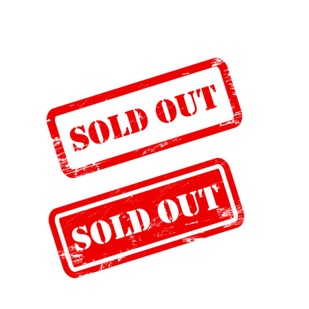 SOLD OUT stamp sign text red.のイラスト素材