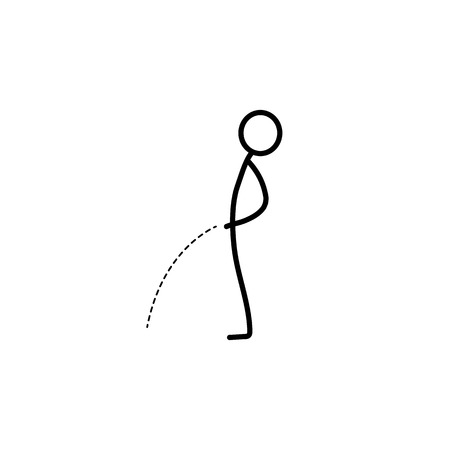Man pissing stick figureのイラスト素材