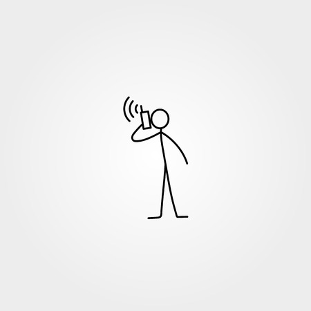 Stick figure icon vector manのイラスト素材