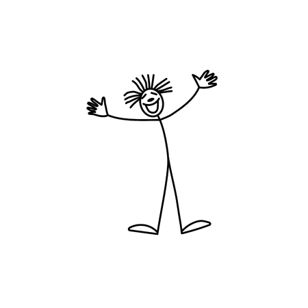 Happy clown stick figureのイラスト素材