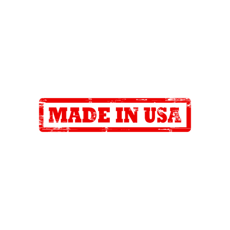 MADE IN USA stamp sign text red.のイラスト素材