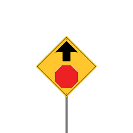 STOP AHEAD Road Sign Warningのイラスト素材