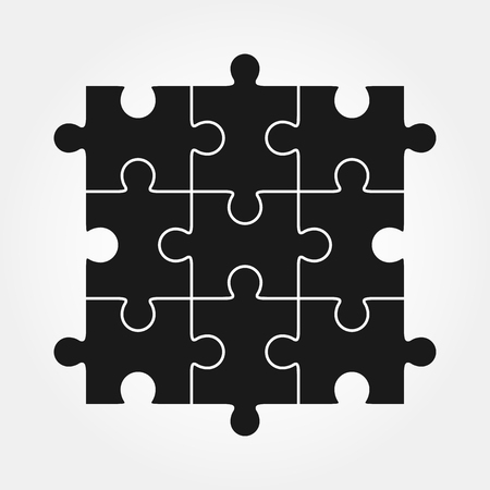 Jigsaw puzzle vector, nine piecesのイラスト素材