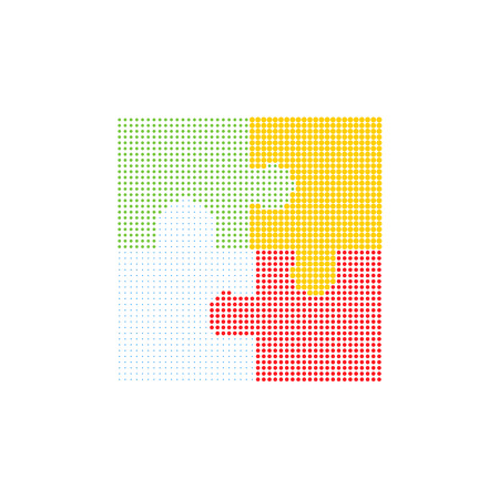 Colorful jigsaw puzzle piecesのイラスト素材