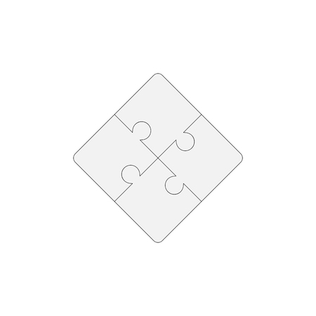 Jigsaw puzzle blank vector 2x2, four piecesのイラスト素材