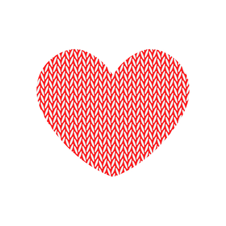 Knitted heart. Valentines day card. Vector illustrationのイラスト素材