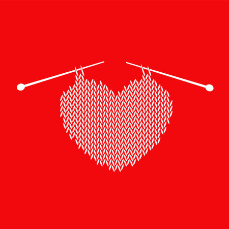Knitted pattern with heartのイラスト素材