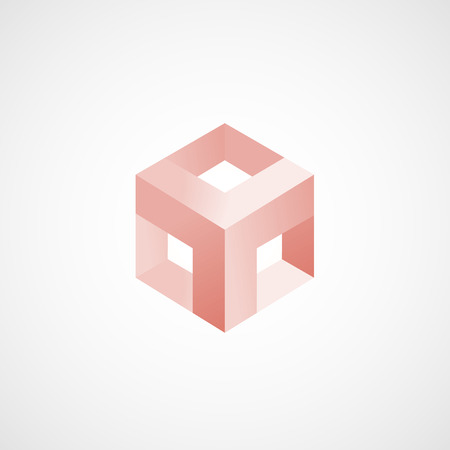 Cube icon vector in interior on white backgroundのイラスト素材