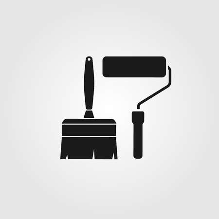 Vector paint brush and roller iconsのイラスト素材