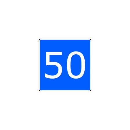 Blue square recommended speed road sign vectorのイラスト素材