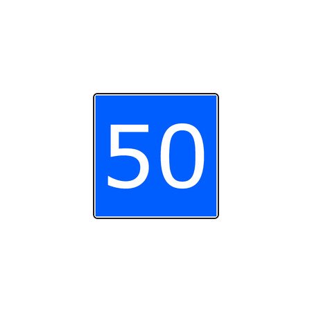 Blue square recommended speed road sign vectorのイラスト素材