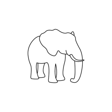 Silhouette of animal elephant vector isolated on white backgroundのイラスト素材