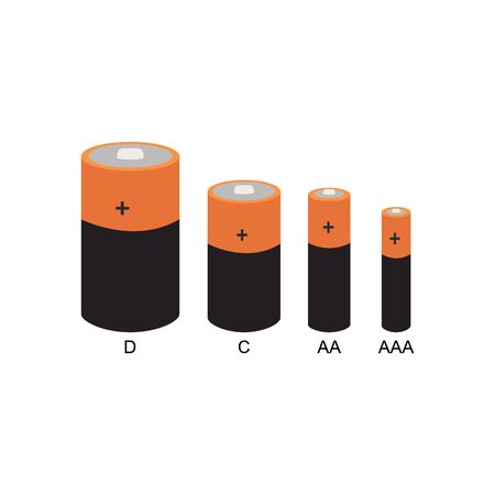 Colored batteries icons set outline vectorのイラスト素材